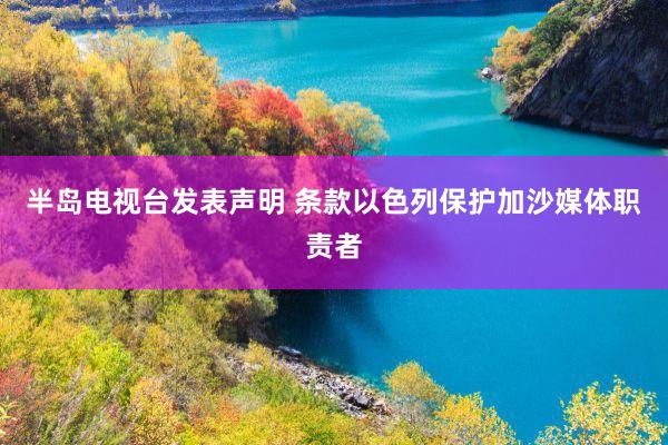 半岛电视台发表声明 条款以色列保护加沙媒体职责者