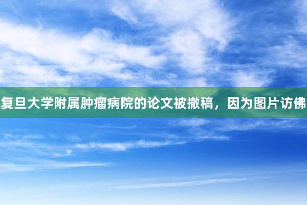 复旦大学附属肿瘤病院的论文被撤稿，因为图片访佛