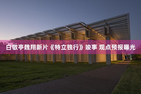 白敬亭魏翔新片《特立独行》竣事 观点预报曝光