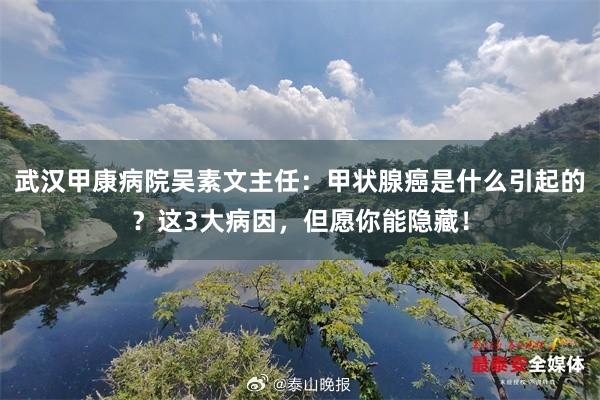 武汉甲康病院吴素文主任：甲状腺癌是什么引起的？这3大病因，但愿你能隐藏！