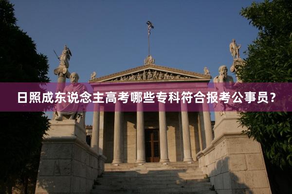 日照成东说念主高考哪些专科符合报考公事员？